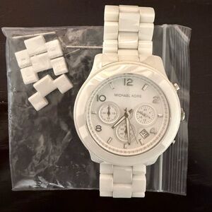 Michael Kors White Oversized Ceramic Watch MK-5163
